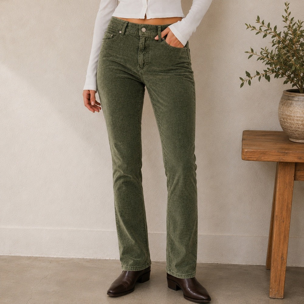 J.McLaughlin Lenni Pants Cypress Green Corduroy Straight Leg Womens 0 NWT